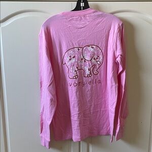 Ivory Ella Pink Long Sleeve Christmas Tee Size Small